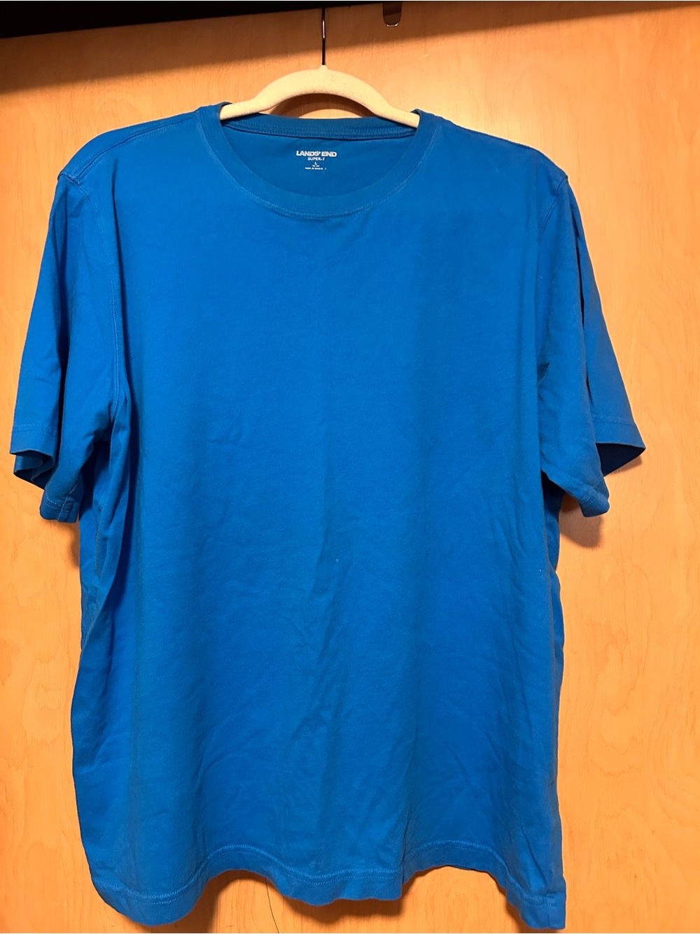 Lands' End Men's Short Sleeve Crew T-Shirt in Royal Blue